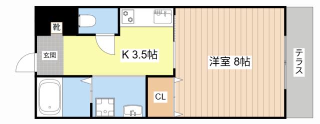 プラザ松本A(1K/1階)の間取り写真