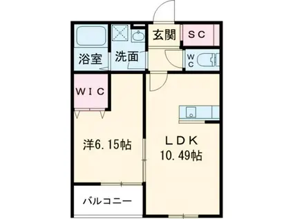 リタリッチ東海学園駅前(1LDK/1階)の間取り写真
