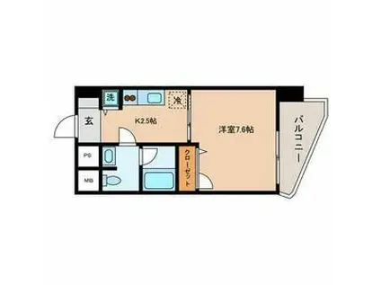 パークステージ・K(1K/3階)の間取り写真