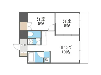 けいほくレジデンス(2LDK/3階)の間取り写真