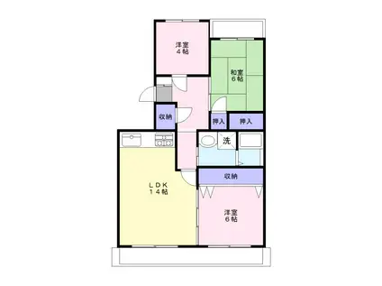 ミネセイビル(3LDK/1階)の間取り写真