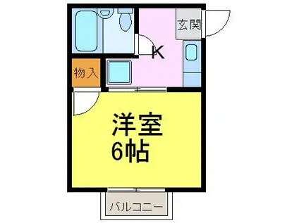 ビレッジあせび(1K/2階)の間取り写真