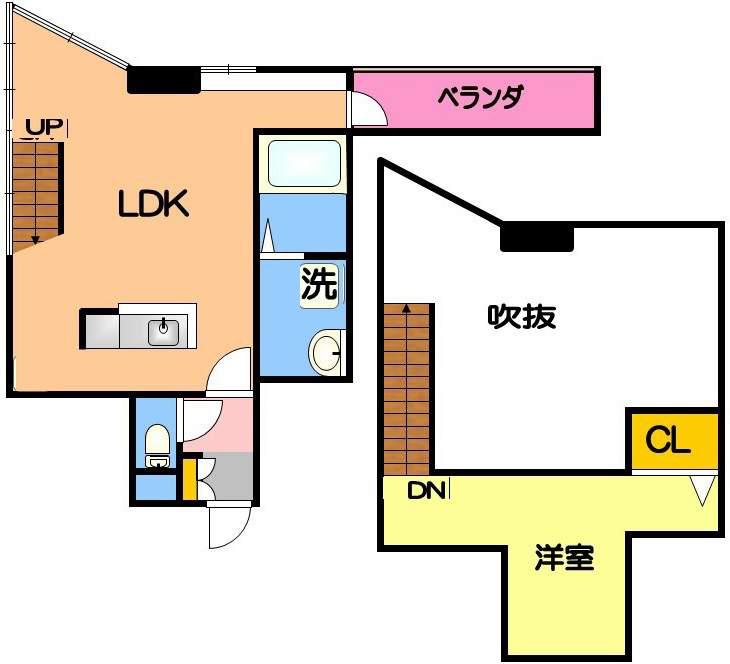 フォンス上之園(1LDK/9階)の間取り写真