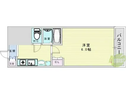 エスリード東天満第2(1K/8階)の間取り写真