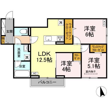 アクシス(3LDK/3階)の間取り写真