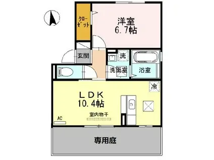 シェルノーブル(1LDK/1階)の間取り写真