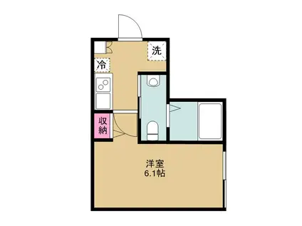 エクセル若葉(1K/2階)の間取り写真
