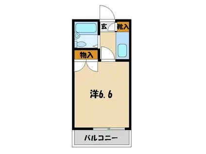 ハピネス旭(1K/1階)の間取り写真