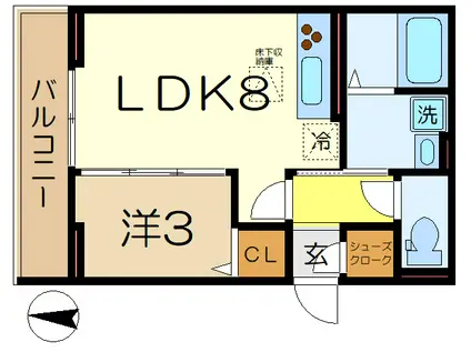 D-PAINA港南(1LDK/1階)の間取り写真