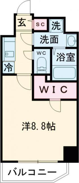 プレサンス神戸元町ベルシオン(1K/7階)の間取り写真
