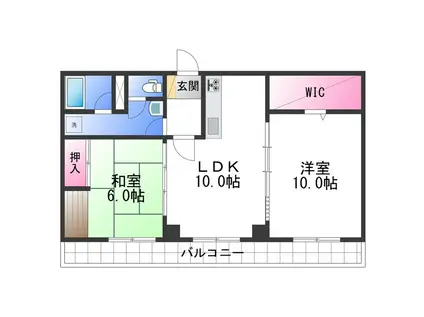 サン・コーポ(2LDK/6階)の間取り写真