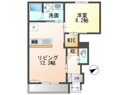 アメニティハイツ寺家II(1LDK/1階)の間取り写真