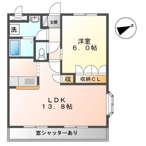 TIARA(1LDK/1階)の間取り写真
