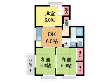 メゾンフレール(3DK/2階)の間取り写真