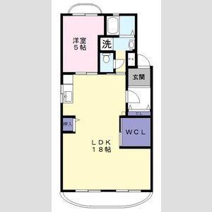 グリーンコート浅井(1LDK/2階)の間取り写真