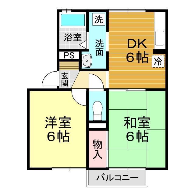 アネックス・アサダ(2DK/1階)の間取り写真