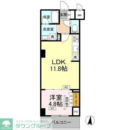 ロイジェント潮見(1LDK/6階)の間取り写真