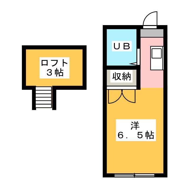 メゾン東静岡(ワンルーム/1階)の間取り写真