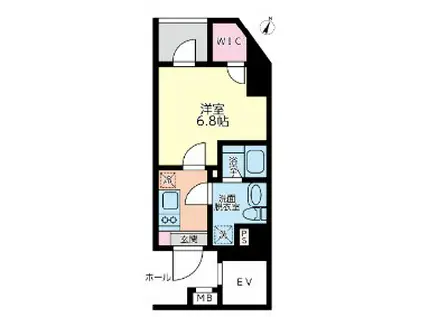 麻布TINO(1K/3階)の間取り写真