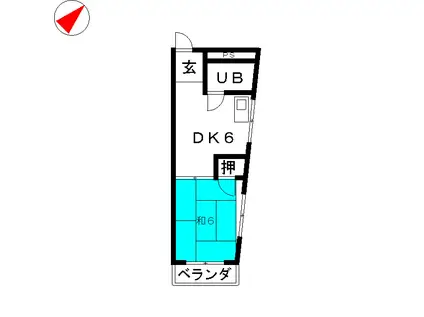 日電ビル(1DK/3階)の間取り写真