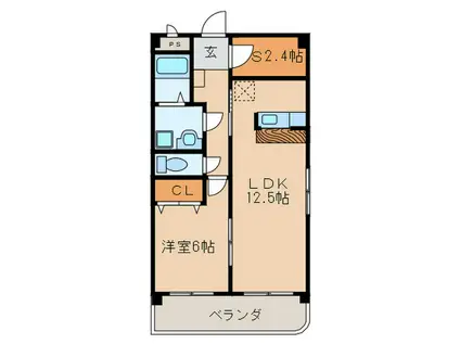 メゾンドマーブル(1SLDK/2階)の間取り写真