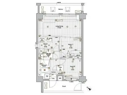 プレミアムキューブ上野毛♯MO(2LDK/6階)の間取り写真
