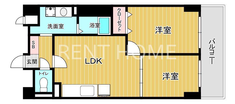リアライズ今里南(2DK/2階)の間取り写真