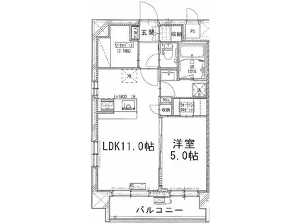 コジェストベアー南林間(1SLDK/2階)の間取り写真