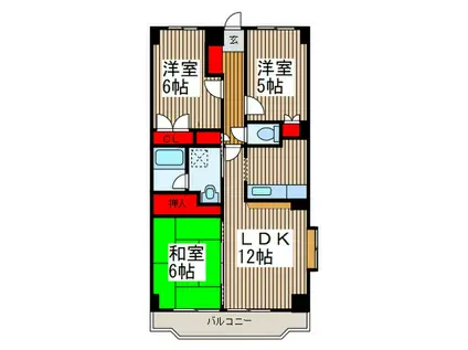 サンジェルマン2(3LDK/3階)の間取り写真