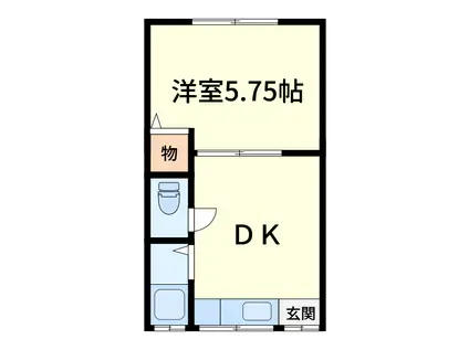 稲荷の森ハイツ(1DK/1階)の間取り写真