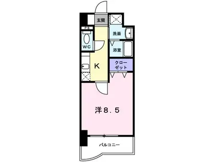 グランド・コスモ(1K/9階)の間取り写真