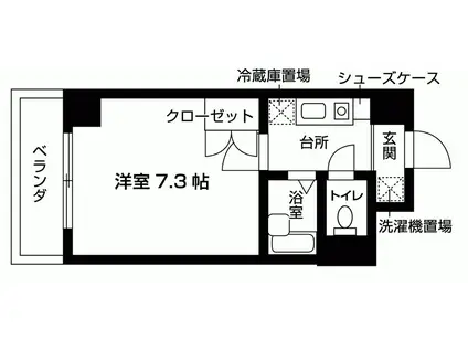 ジュネス三京(ワンルーム/2階)の間取り写真