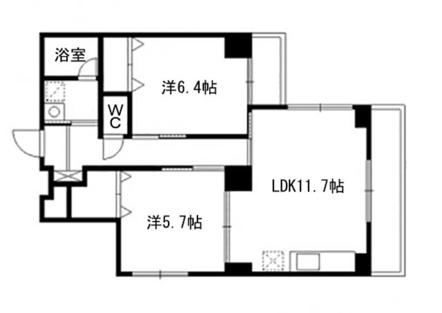 サザンストリート(2LDK/5階)の間取り写真
