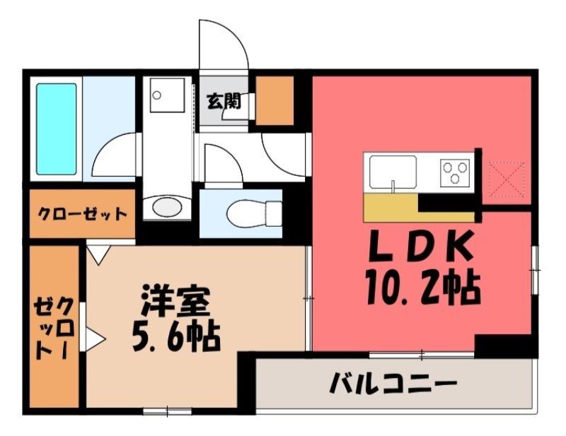 ジョウエイ深町(1LDK/3階)の間取り写真