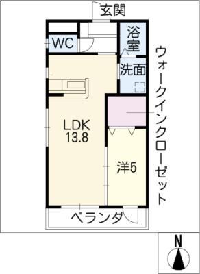 エクセレントハウス(1LDK/3階)の間取り写真