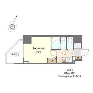 S-RESIDENCE阿波座BOUNCY(1K/4階)の間取り写真