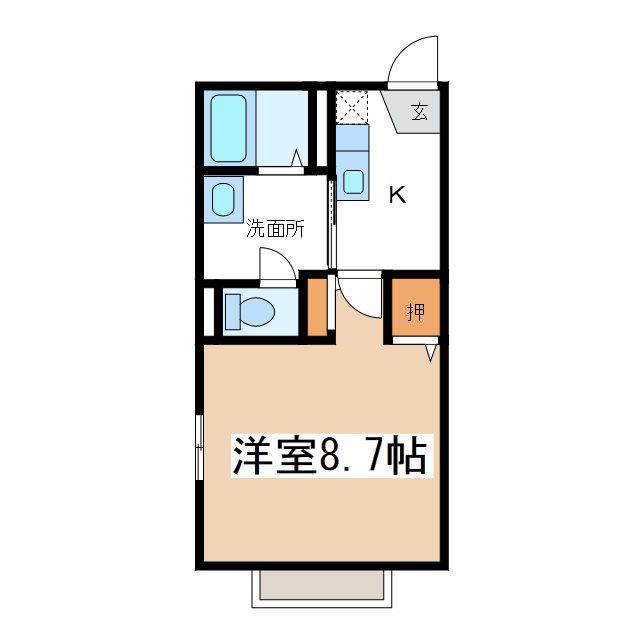サライ21A棟(1K/1階)の間取り写真