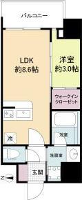 セレニテ新大阪グランデ シュッド(1LDK/12階)の間取り写真