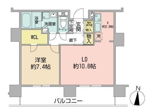 ビッグパレス南5条(1LDK/8階)の間取り写真