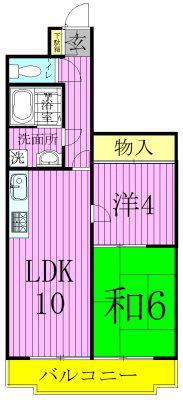 エレガンス綾瀬4(2LDK/4階)の間取り写真