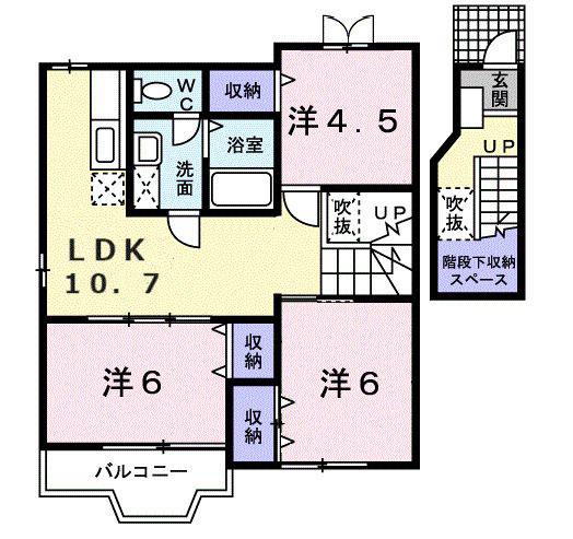ガーデン・スクエア(3LDK/2階)の間取り写真