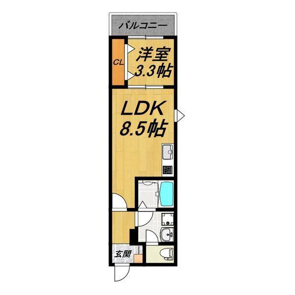 LE COCON 鳴海(1LDK/3階)の間取り写真
