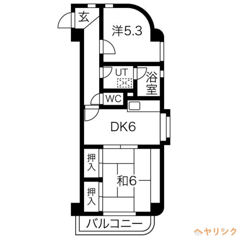 アーバンハイツ児玉(2DK/4階)の間取り写真
