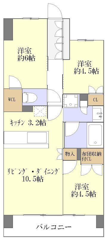 プレミスト大津京(3LDK/13階)の間取り写真