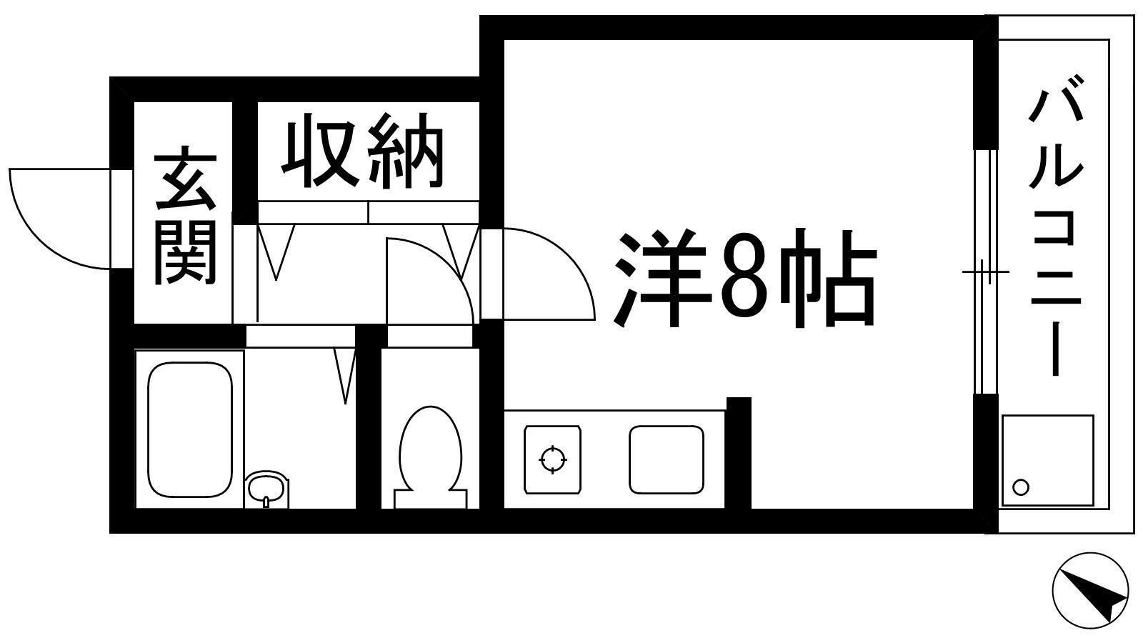ソレイユ花屋敷(ワンルーム/3階)の間取り写真