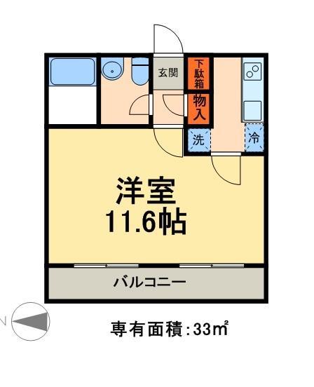 アクシーズグランデ三ノ輪(1K/4階)の間取り写真