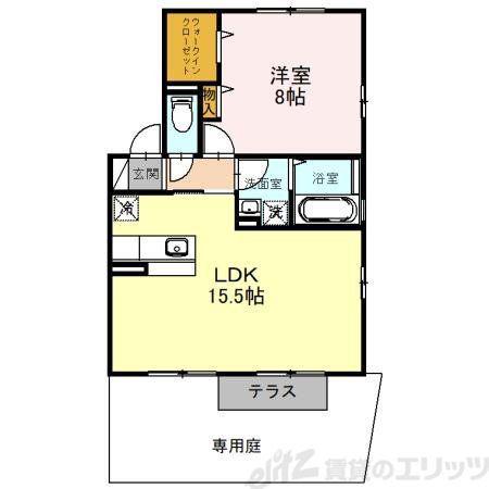 トワヴェールI(1LDK/1階)の間取り写真