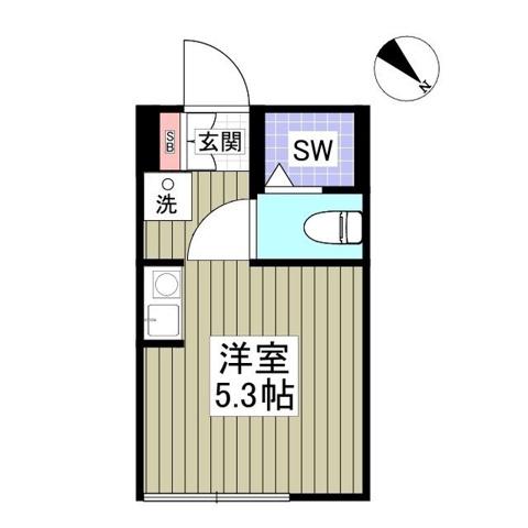 ストラーダ生麦(ワンルーム/2階)の間取り写真