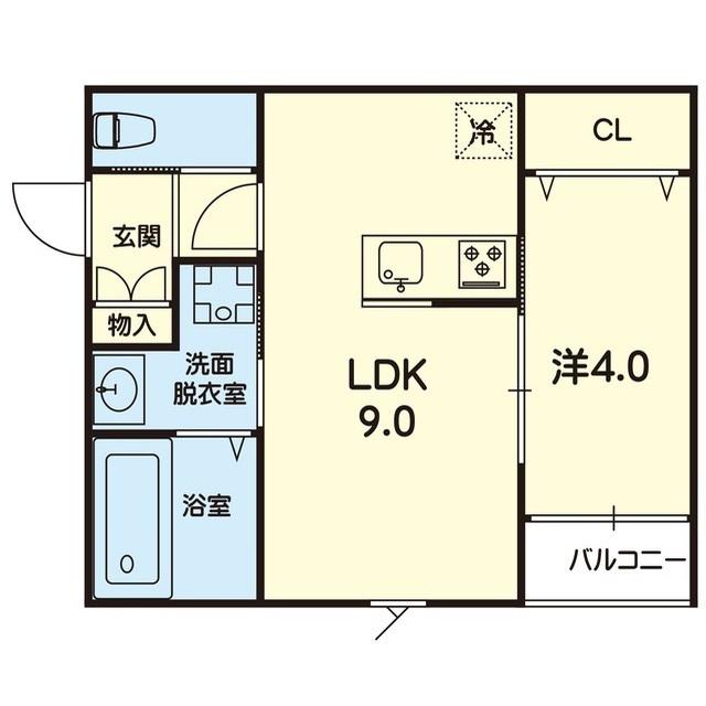 ステラ大津駅前(1LDK/2階)の間取り写真