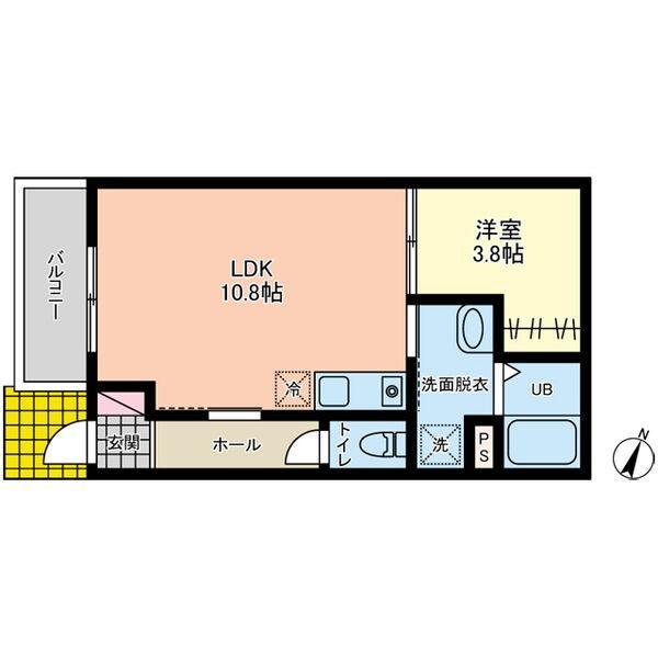 VILLA POIRE(1LDK/1階)の間取り写真